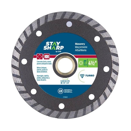 Stay Sharp 4.5 in. Turbo Rim Concrete Bronze Diamond Blade - Recyclable 2118832
